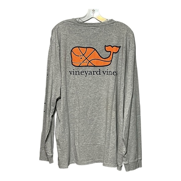 Vineyard Vines Long Sleeve Crew Neck Pocket T-Shirt Heather BasketballWhale 2XL - Picture 2 of 6